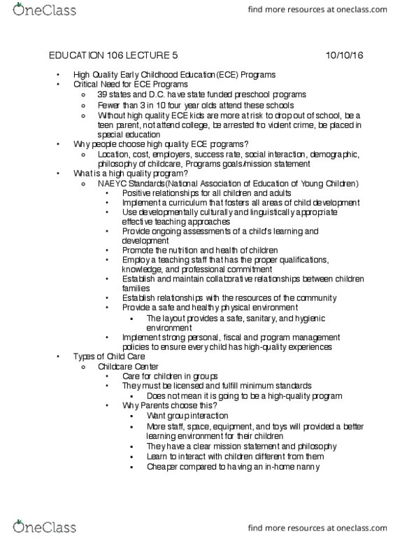 EDUC 106 Lecture Notes - Lecture 5: Nanny thumbnail