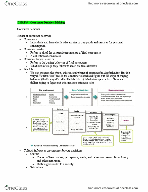 MAR 301 Lecture Notes - Lecture 4: Reference Group, Marketing Buzz, Yuppie thumbnail