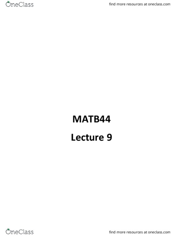 MATB44H3 Lecture 9: Second Order Linear ODE thumbnail