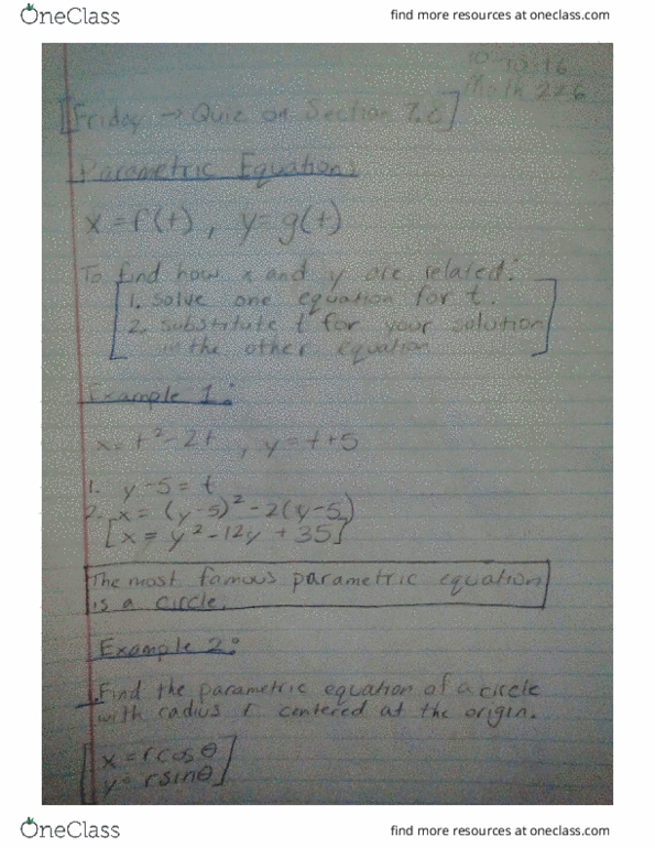 MATH 226 Lecture Notes - Lecture 18: Parametric Equation, Reggiane Re.2000 thumbnail