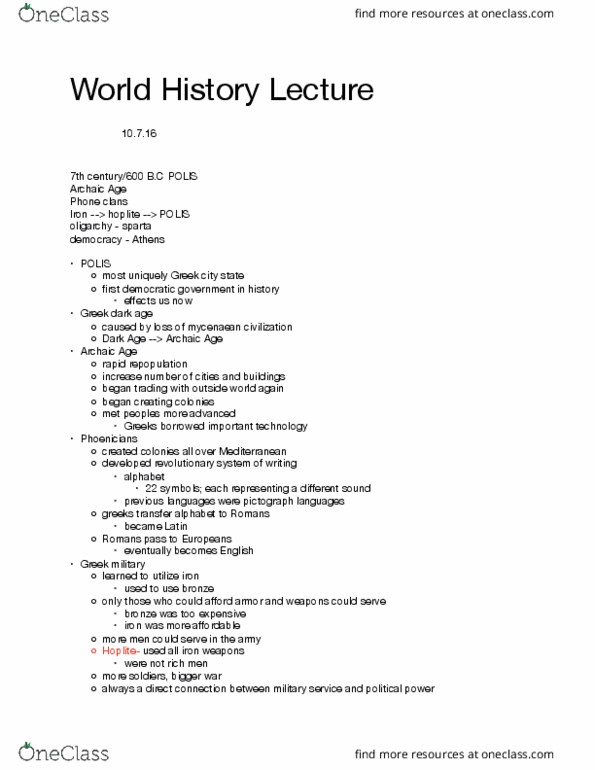 HIST 010 Lecture 12: Lecture 10.7.16 POLIS thumbnail