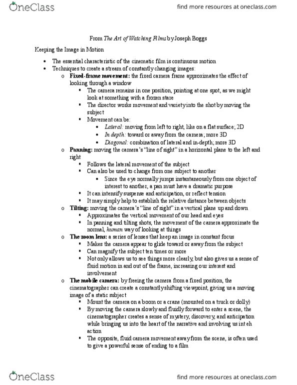 FLS 360 Chapter Notes - Chapter 7: Zoom Lens, Crane Shot, Skycam thumbnail