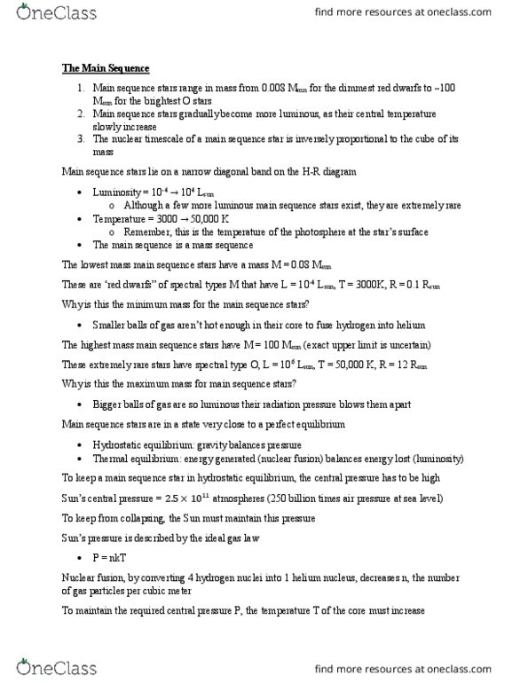 ASTRON 1101 Lecture Notes - Lecture 19: Ideal Gas Law, Hydrostatic Equilibrium, Horse Length thumbnail