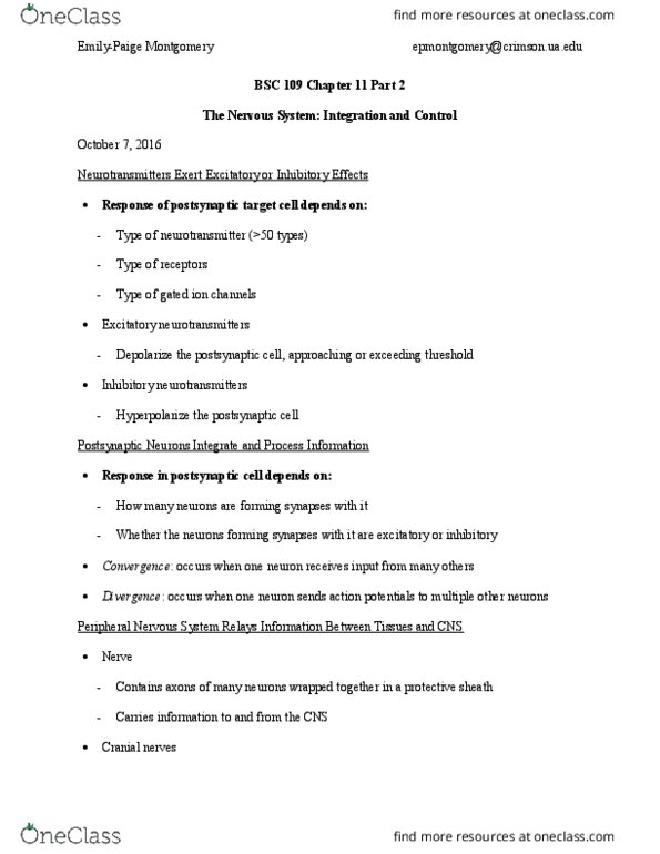 BSC 109 Lecture Notes - Lecture 23: Dura Mater, Pia Mater, Spinal Nerve thumbnail