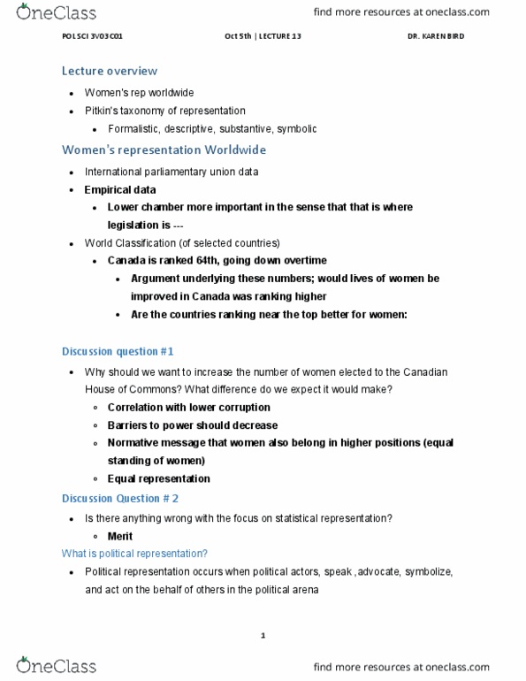 POLSCI 3V03 Lecture Notes - Lecture 13: Inter-Parliamentary Union thumbnail