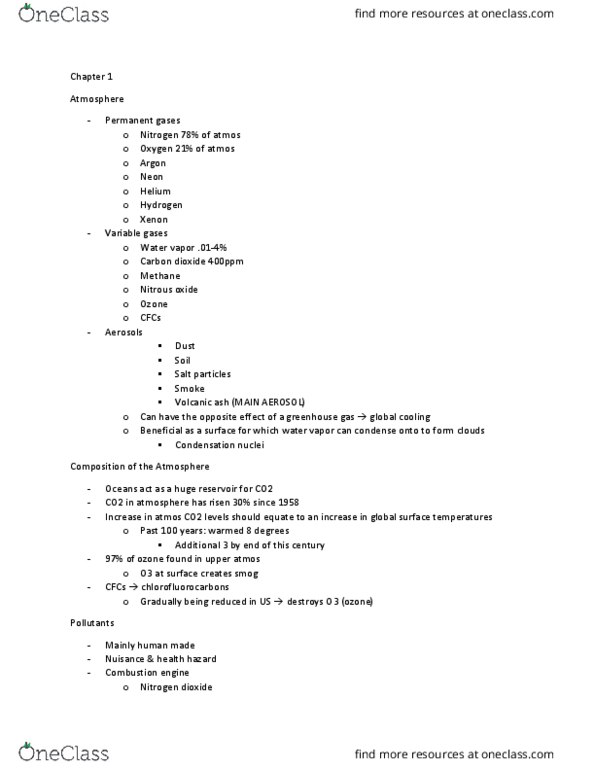 ATSC 110 Lecture Notes - Lecture 3: Nitrogen Dioxide, Sulfur Dioxide, Internal Combustion Engine thumbnail