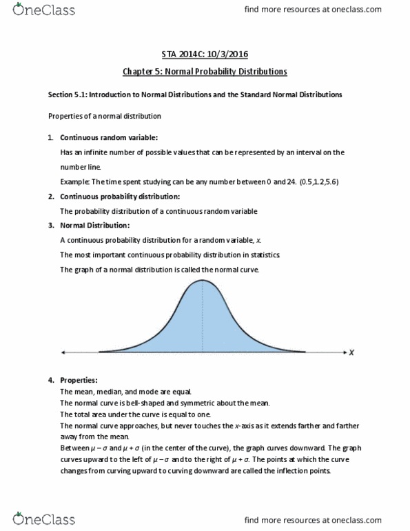 STA 2014C Lecture Notes - Lecture 14: Probability Distribution, Random Variable, Standard Deviation thumbnail