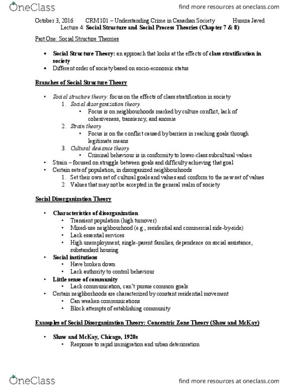 CRM 101 Lecture Notes - Lecture 4: Social Control Theory, Differential Association, Job Corps thumbnail