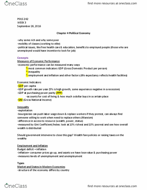 POLS 242 Lecture Notes - Lecture 3: Gross National Income, Gross Domestic Product, Public Choice thumbnail