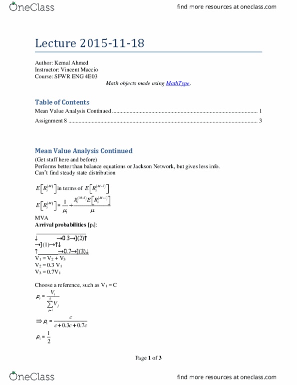 SFWRENG 4E03 Lecture Notes - Lecture 15: Jackson Network, Mathtype, Exponential Distribution thumbnail