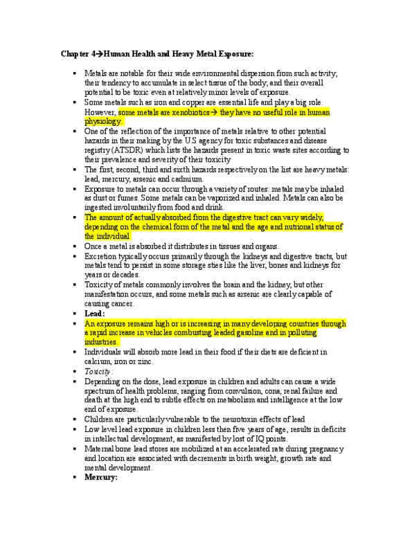 ENVS 1500 Chapter Notes - Chapter 4: Bone Density, Organic Compound, Carcinogen thumbnail