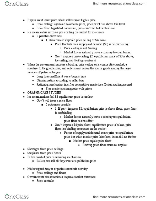 CAS EC 101 Chapter Notes - Chapter 6: Earned Income Tax Credit, Ice Cream, Price Ceiling thumbnail