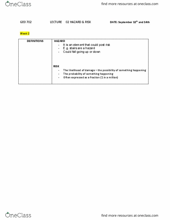 GEO 702 Lecture 3: Hazard and Risk thumbnail