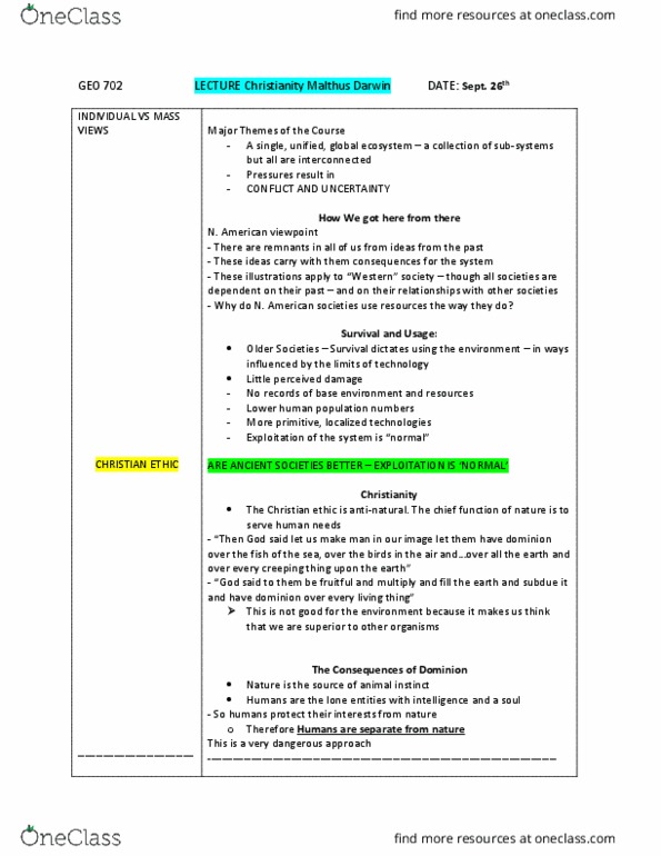 GEO 702 Lecture Notes - Lecture 5: Henry David Thoreau, Anthropocentrism, Exponential Growth thumbnail