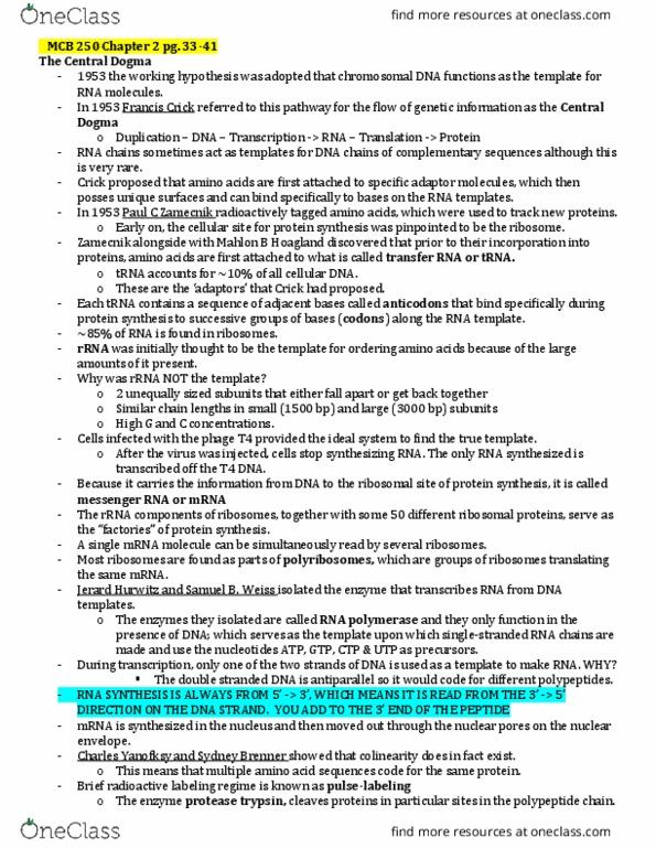 MCB 250 Lecture Notes - Lecture 9: Histone H1, Type Ii Topoisomerase, Type I Topoisomerase thumbnail