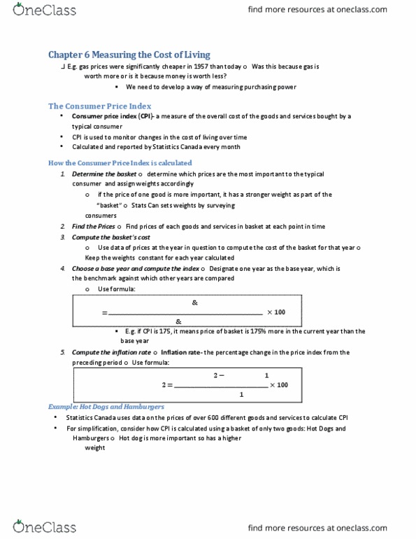 ECON 1BB3 Lecture Notes - Lecture 6: Hot Dog, Core Inflation, Gdp Deflator thumbnail