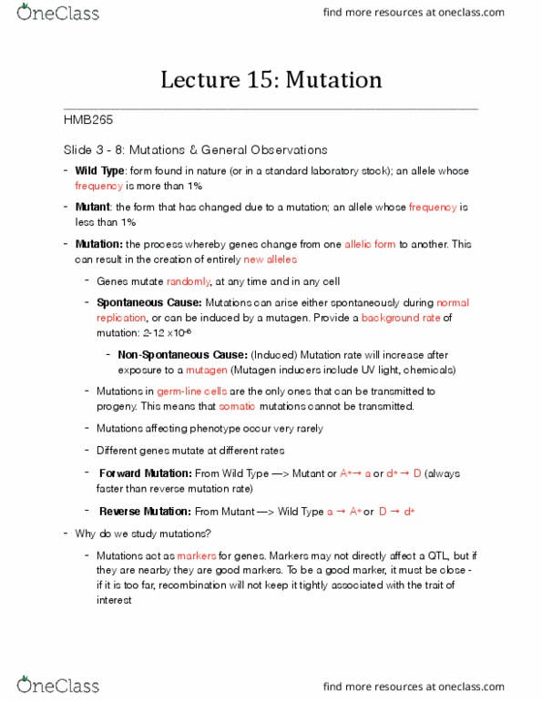 HMB265H1 Lecture Notes - Lecture 15: Synonymous Substitution, Ap Site, Pyrimidine Dimer thumbnail