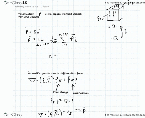 ECEN 3613 Lecture Notes - Lecture 4: Relative Permittivity, Flux, Differential Form thumbnail