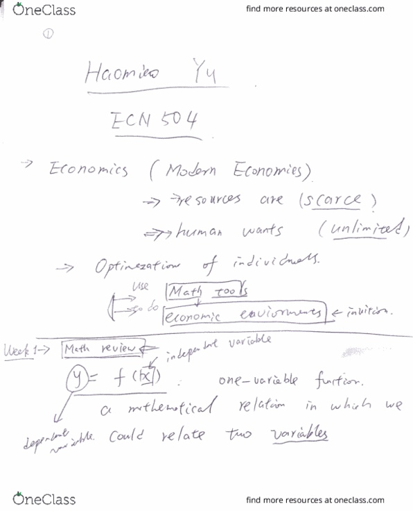 ECN 504 Lecture Notes - Lecture 1: Xcas, Convex Function, Taipei Metro thumbnail