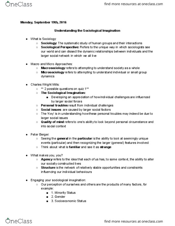 SOCIOL 1A06 Lecture Notes - Lecture 3: Microsociology, Qualitative Sociology, Scientific Revolution thumbnail