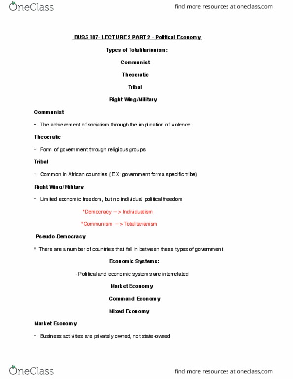 BUS5 187 Lecture Notes - Lecture 2: Individualism, Totalitarianism thumbnail