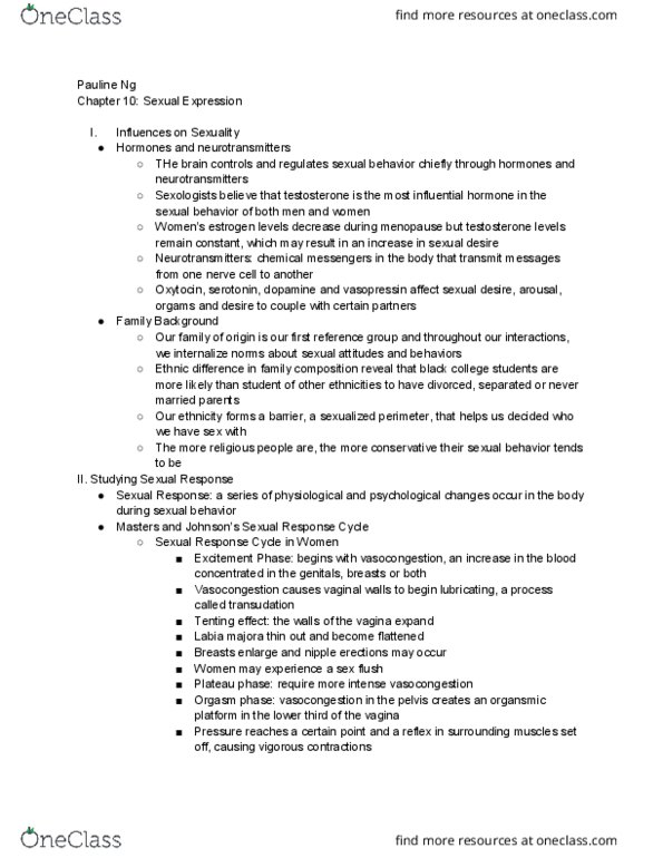 HLWL 1109 Chapter Notes - Chapter 10: Labia Majora, Vasocongestion, Human Sexual Response Cycle thumbnail