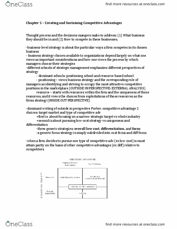 ADMS 4900 Lecture Notes - Lecture 2: Experience Curve Effects, Cost Leadership, Strategic Management thumbnail