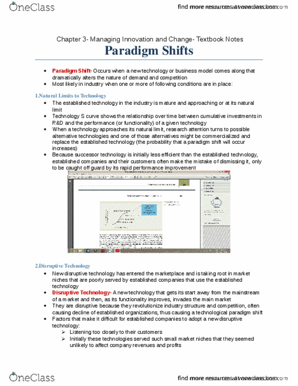 MGM102H5 Lecture Notes - Lecture 3: Organizational Ecology, Punctuated Equilibrium, Disruptive Innovation thumbnail