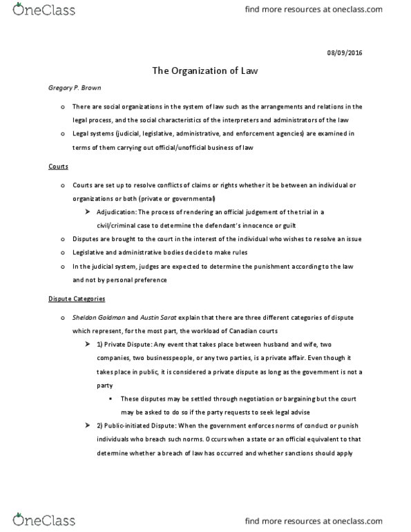 SOSC 1375 Chapter 1: The Organization of Law thumbnail