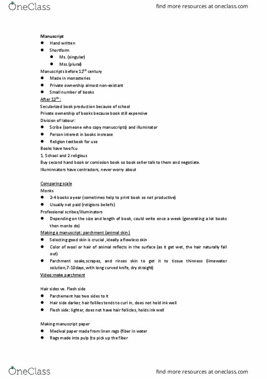 SMC228H1 Lecture Notes - Lecture 3: Limewater, Pumice, Incipit thumbnail