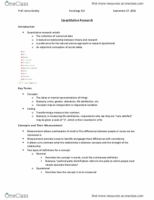 SOCI 313 Lecture Notes - Lecture 4: Class Conflict, Operationalization, Likert Scale thumbnail