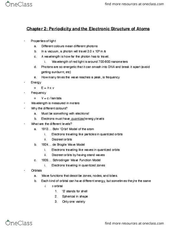 CHEM 121 Lecture Notes - Lecture 3: Wave Model, Pauli Exclusion Principle, Microsoft Powerpoint thumbnail