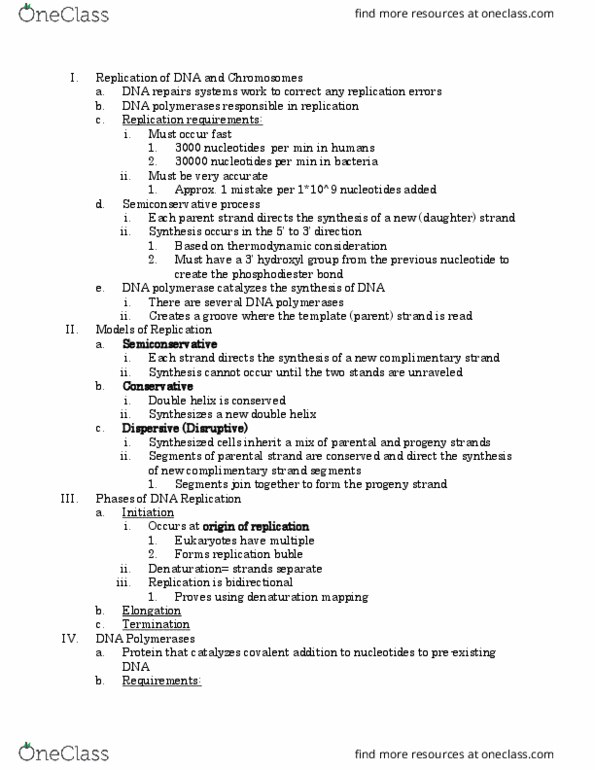 BIO 209 Lecture Notes - Lecture 5: Phosphodiester Bond, Dna Replication, Nucleic Acid Double Helix thumbnail