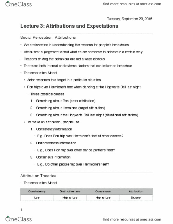 Psychology 2720A/B Lecture Notes - Lecture 3: Intelligence Quotient, Irminones, Fundamental Attribution Error thumbnail