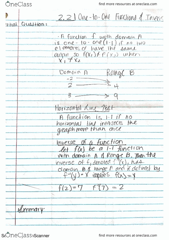 MATH 120 Lecture 10: One-To-One Functions And Inverses thumbnail