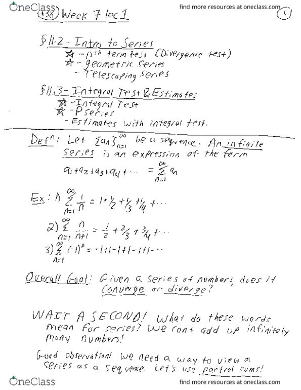 MATH138 Lecture Notes - Lecture 18: Software As A Service, Geometric Series thumbnail