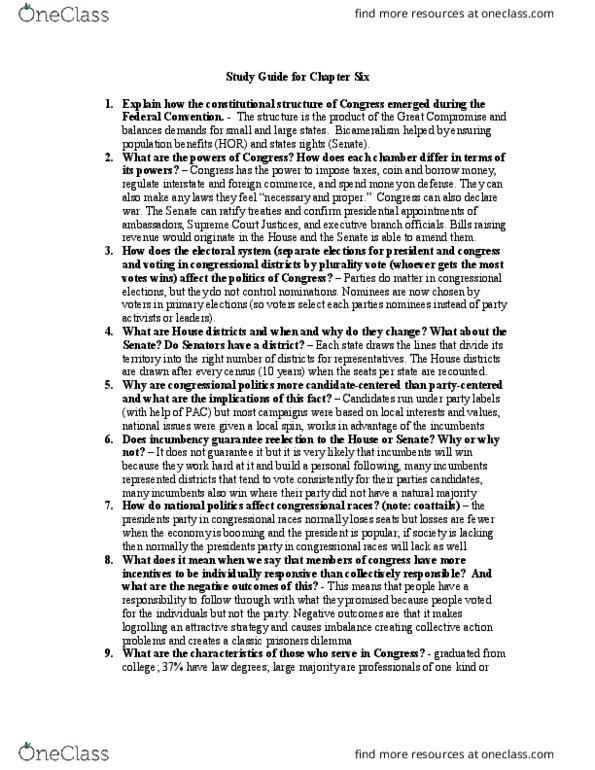 POLS 1101 Chapter Notes - Chapter 6: Proportional Representation, Pocket Veto, Parliamentary Procedure thumbnail