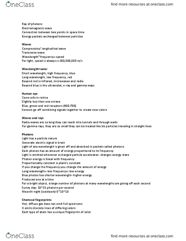 GE CLST 70A Lecture Notes - Lecture 5: Continuous Spectrum, Incandescent Light Bulb, Rutherford Model thumbnail