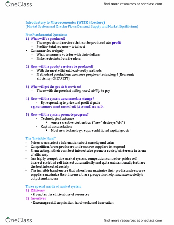 ECN 104 Lecture Notes - Lecture 4: Mira-Bhayandar Municipal Corporation, Final Good, Market Clearing thumbnail