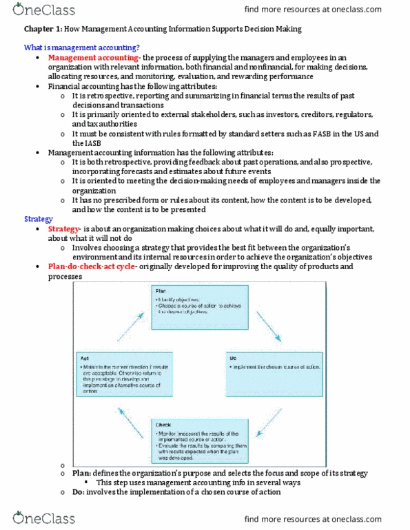 ACCT I S 211 Chapter Notes - Chapter 1: Management Accounting, Financial Accounting thumbnail