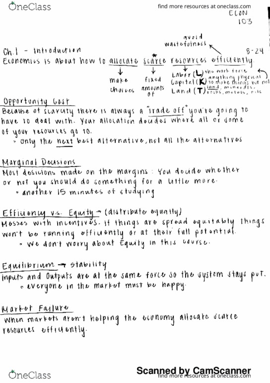 ECON 103 Lecture 1: CH 1 & 2 + examples! thumbnail