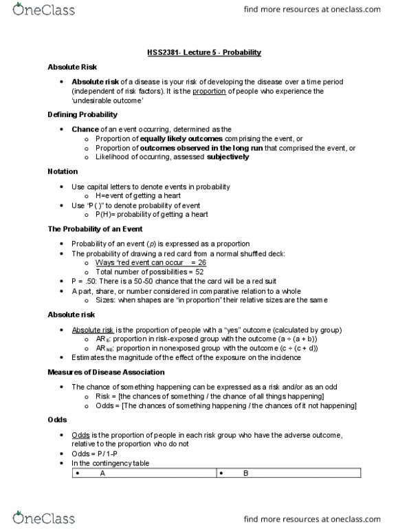 HSS 2381 Lecture Notes - Lecture 5: Statistical Significance, Statistical Power, Confidence Interval thumbnail