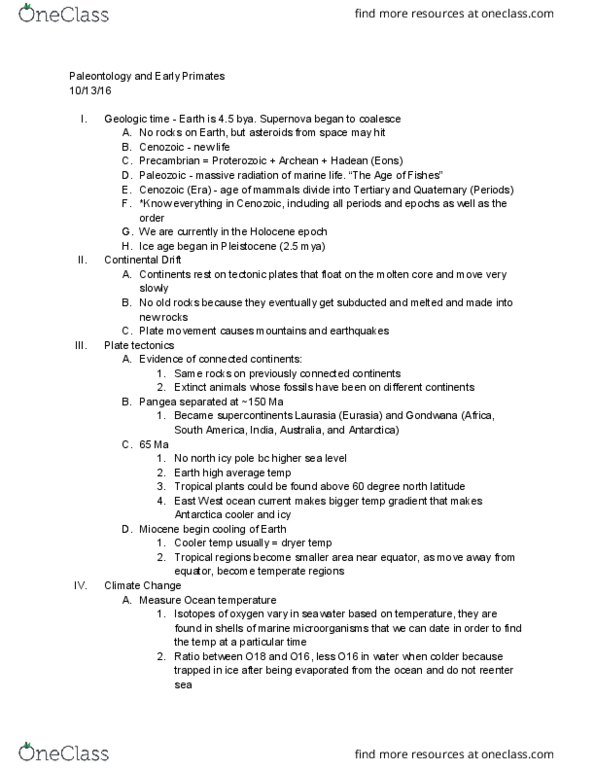 EVANTH 101D Lecture Notes - Lecture 13: Biostratigraphy, Paleomagnetism, Tropical Vegetation thumbnail