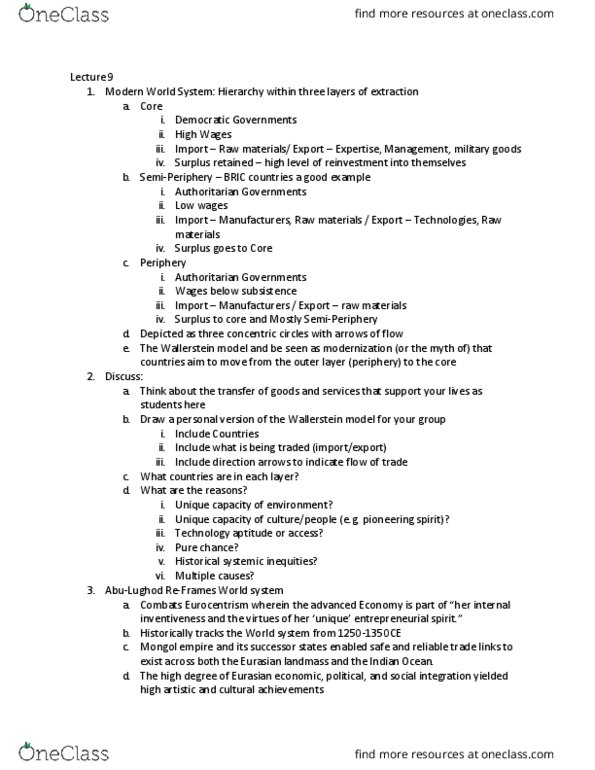 L48 Anthro 361 Lecture Notes - Lecture 9: Eurocentrism, Fokker E.Ii, Bubonic Plague thumbnail