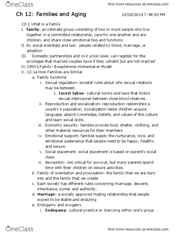 SOC 201 Chapter Notes - Chapter 12: Sociological Perspectives, Dependency Ratio, Dementia thumbnail