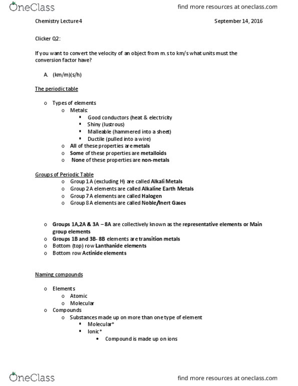 CHEM 1F92 Lecture Notes - Lecture 4: Polyatomic Ion, Potassium Hydroxide, Sodium Chloride thumbnail