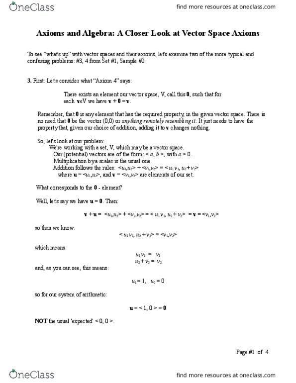 MATH 1ZC3 Lecture Notes - Lecture 3: Distributive Property, Euclidean Vector, Scalar Multiplication thumbnail