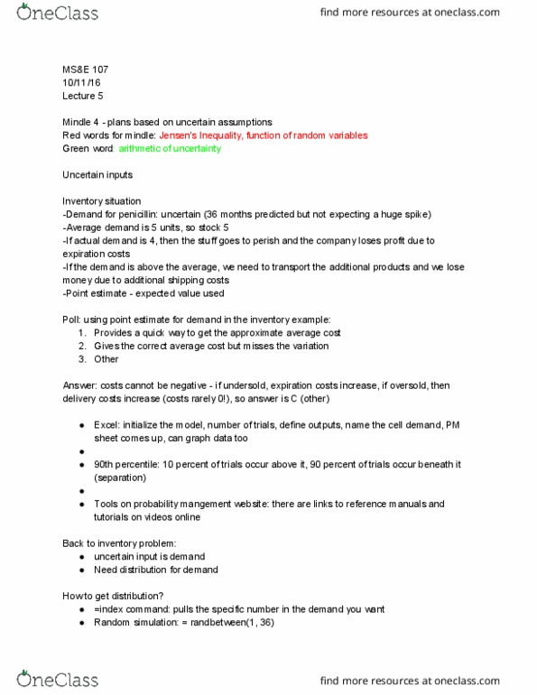 MS&E 107 Lecture Notes - Lecture 5: Risk Management, Ergodicity, Standard Deviation thumbnail