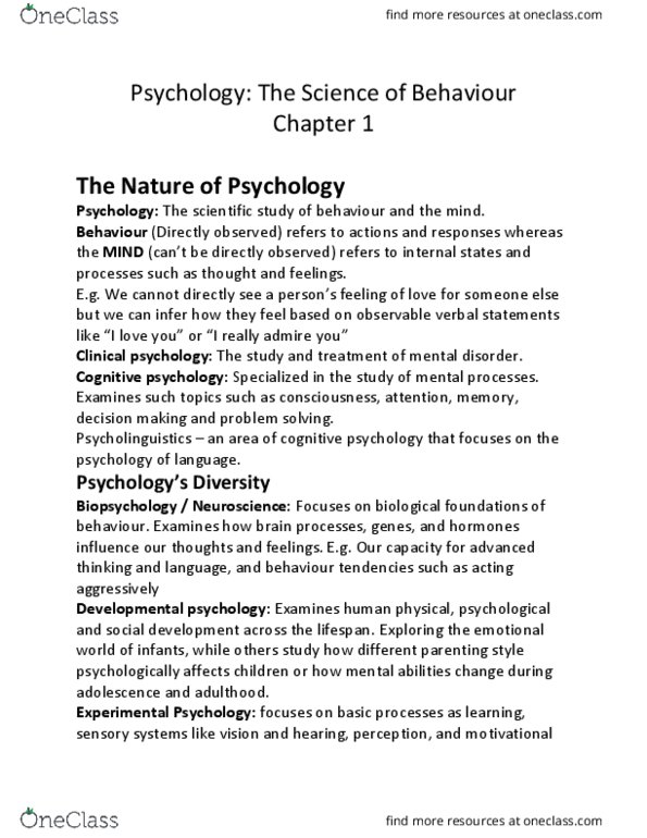 Psychology 1000 Lecture Notes - Lecture 1: Gestalt Psychology, Psychoanalysis, Cultural Psychology thumbnail