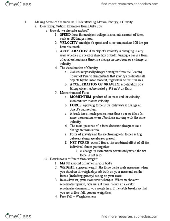 AST 2002H Chapter Notes - Chapter 4: Thermal Energy, Orbital Period, Food Energy thumbnail